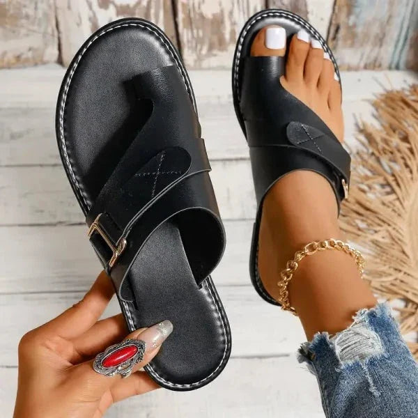 Leather Sandals with Orthopedic Bunion Relief for Women