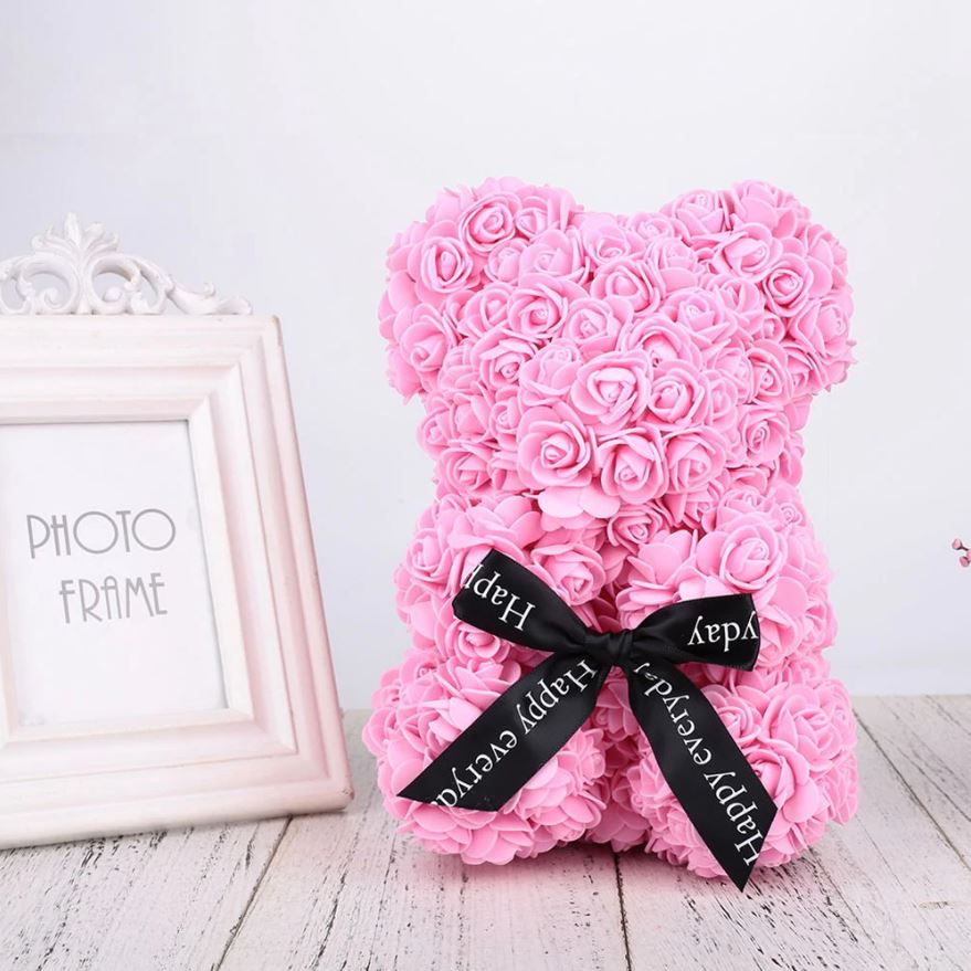 10-Inch Valentine's Teddy Bear with Eternal Rose