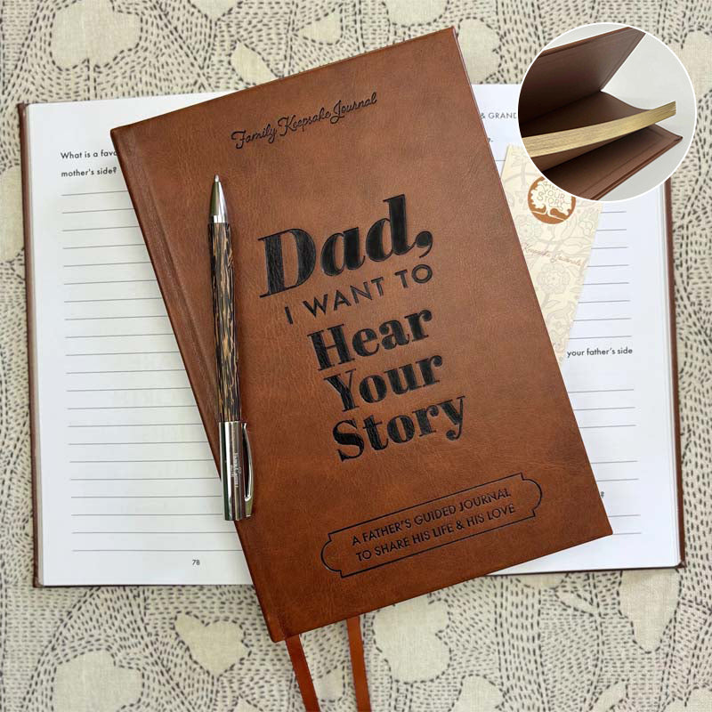 My Dad's Story: Leather-Bound Heirloom Journal