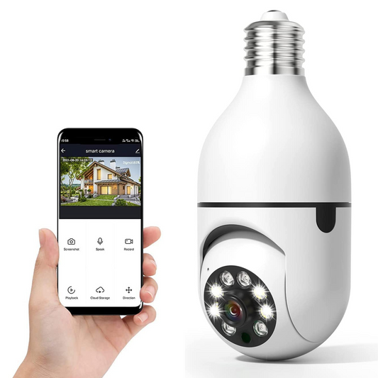 Smart HD Security Camera Light Bulb (Wireless, Indoor/Outdoor)