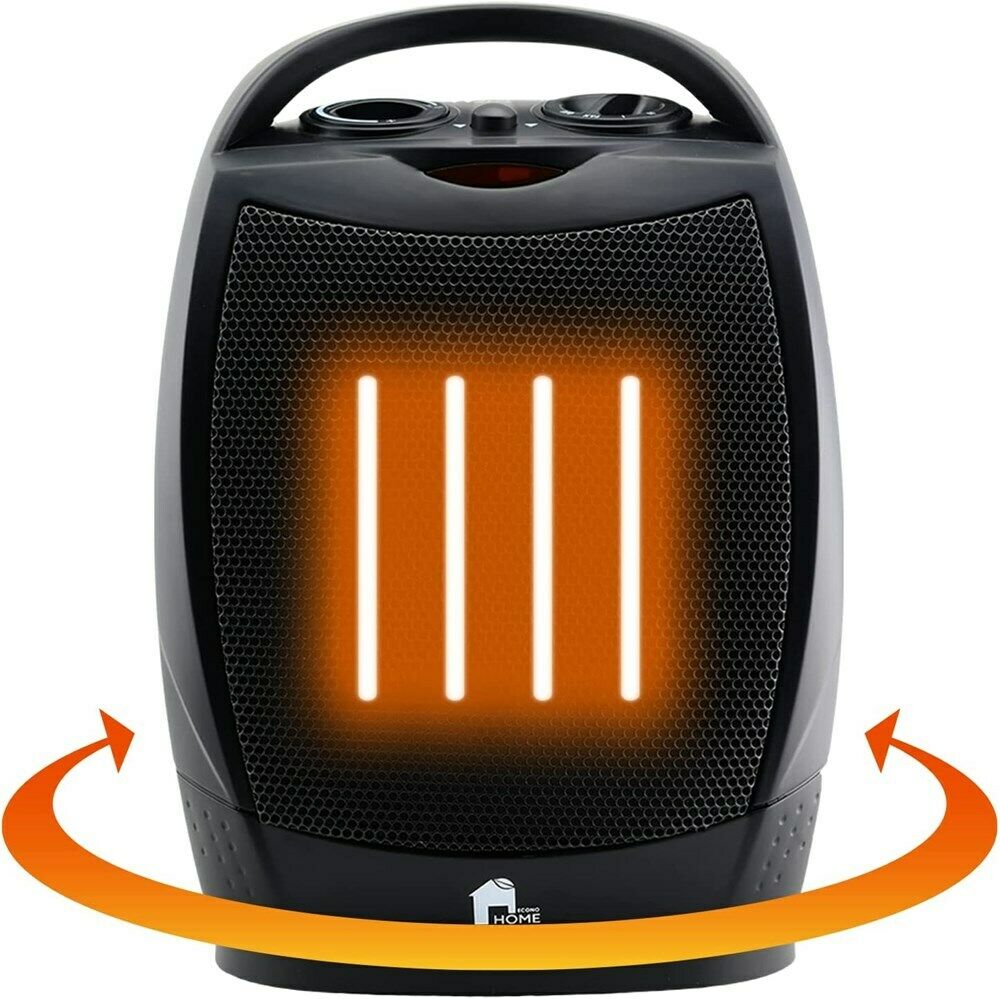 Quiet Portable Oscillating Electric Heater with Thermostat