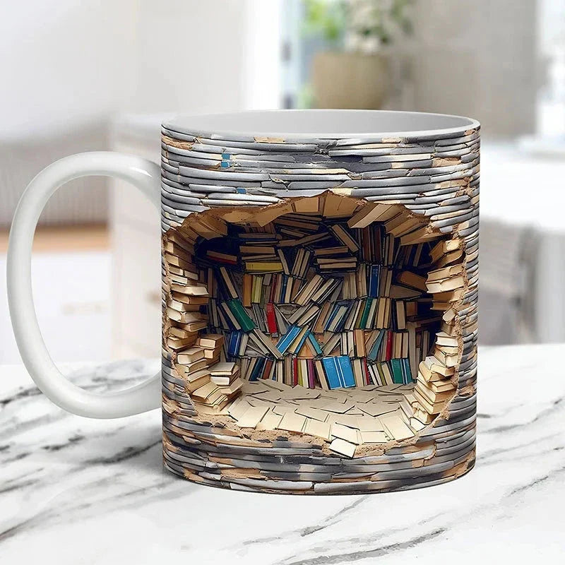 Novelty 3D Book Mug for Bookworms