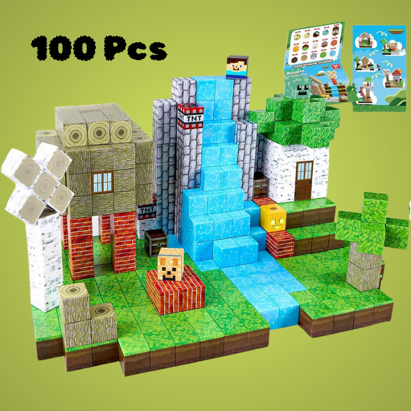 100 Magnetic Tiles STEM Building Set