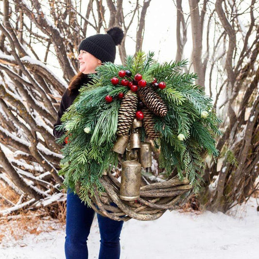 Rustic Christmas Wreath in Boho Style