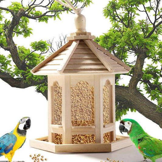 See-Through Wooden Bird Feeder