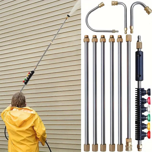 Extendable High-Pressure Washer Wand (4000 PSI) for Cleaning Gutters, Roofs, and Walls