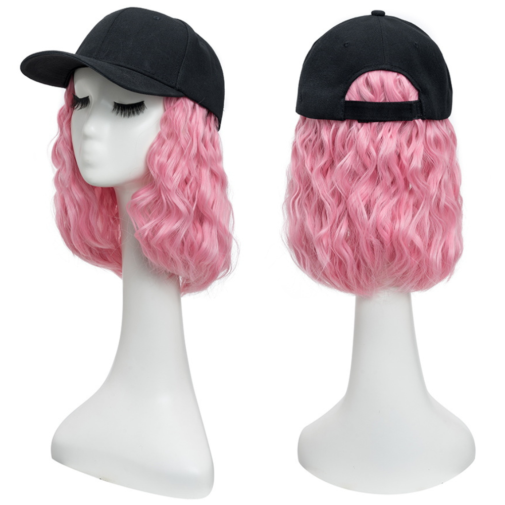 Wavy Wig Baseball Cap with Heat Protection