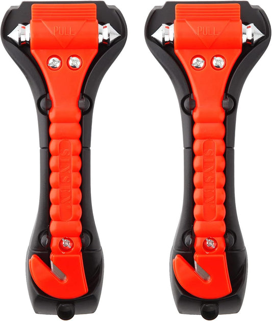 2-Pack Car Emergency Escape Tool: Hammer & Seatbelt Cutter