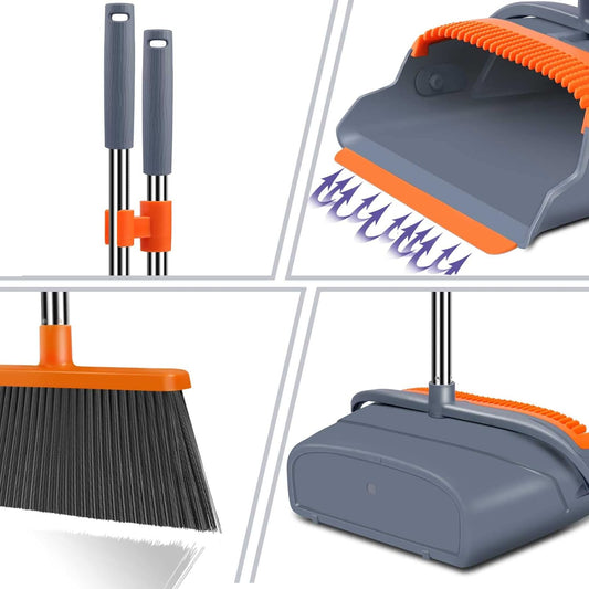 Self-Cleaning Broom and Dustpan