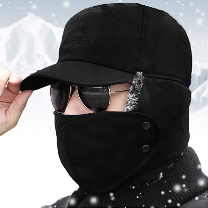 High-Quality Men's Winter Hat with Ear Flaps and Brim