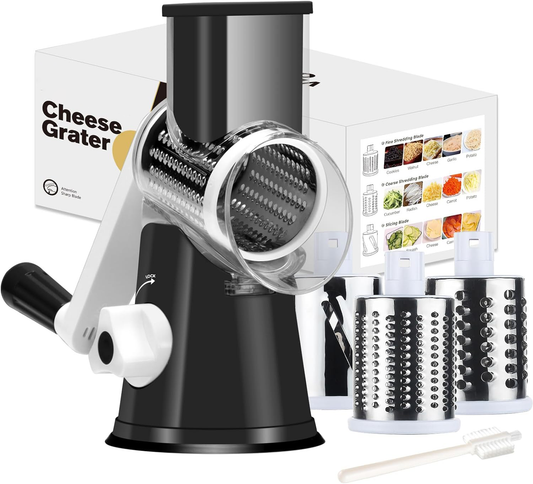 Hand-Crank Grater for Cheese and Vegetables