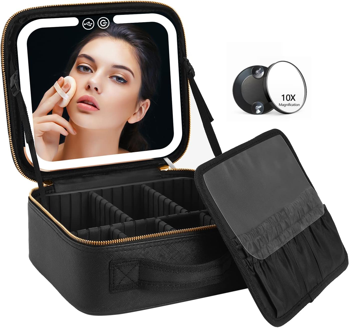 Lighted Cosmetic Case with Mirror