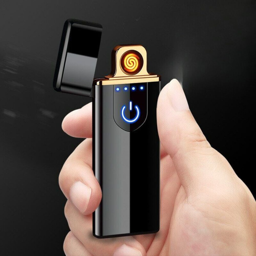 Electric Pocket Lighter with Rechargeable Battery and Windproof Design