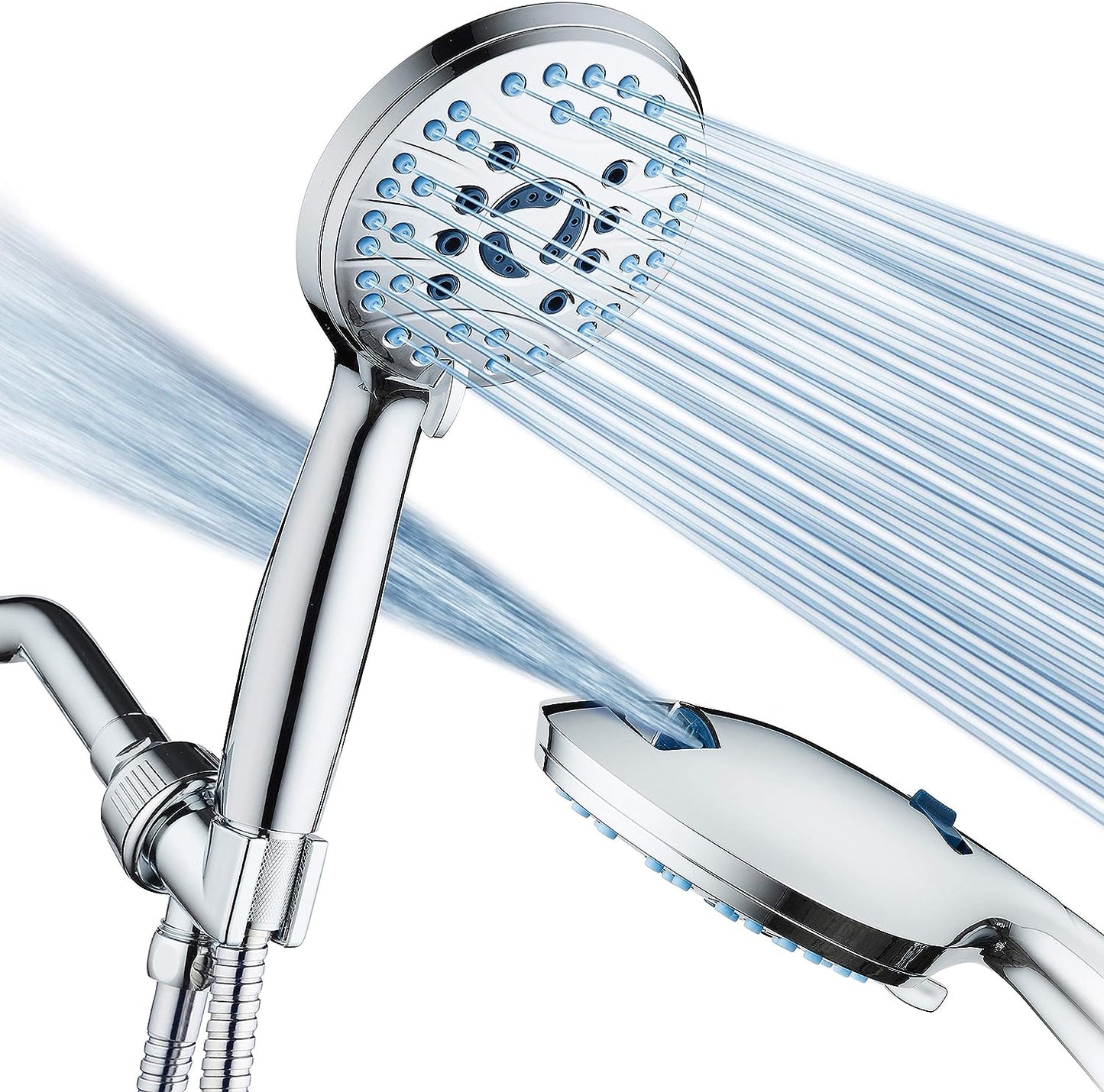 Handheld Shower with Adjustable Pressure and Hose