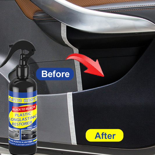 Black car plastic trim restorer and gloss coating