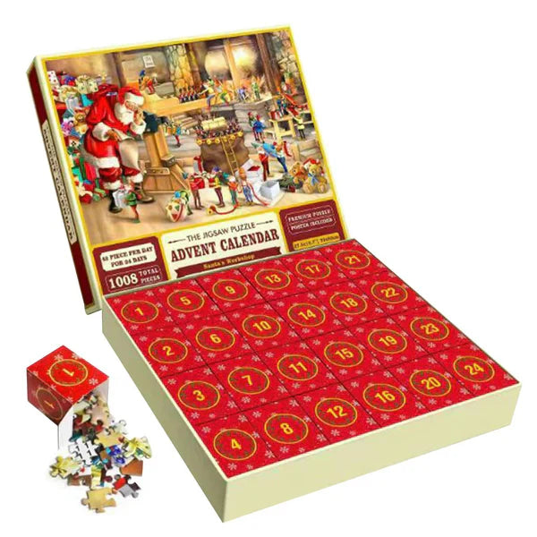 24-Piece Christmas Advent Calendar Jigsaw Puzzle in a Blind Box