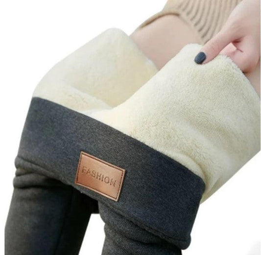 Warm fleece leggings for women