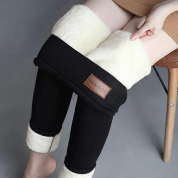 Warm fleece leggings for women