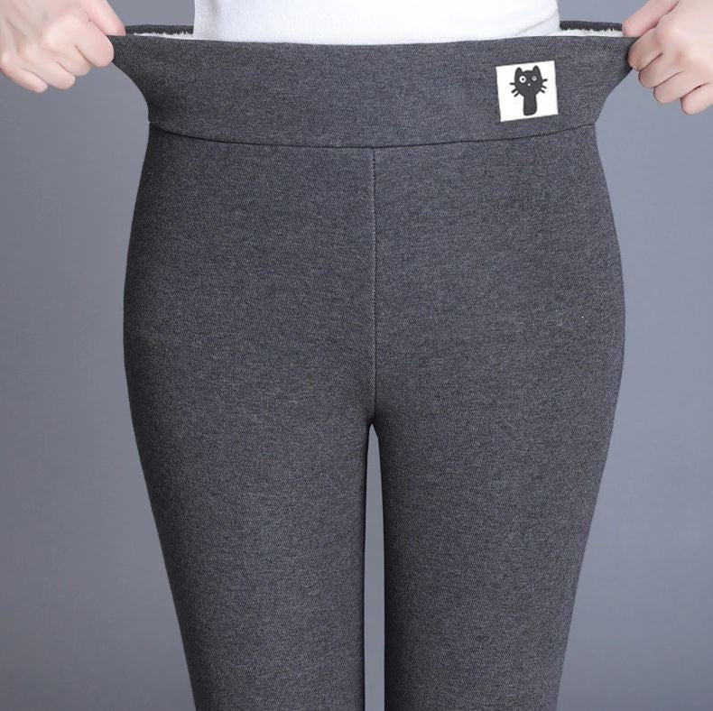 Warm fleece leggings for women