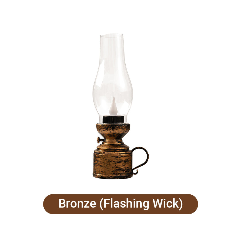 Vintage LED Kerosene Lamp with Swinging Flame Effect