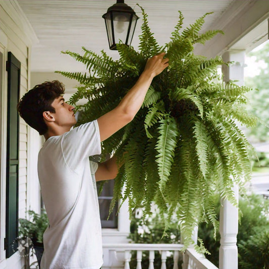 Realistic Outdoor Boston Fern, UV Protected