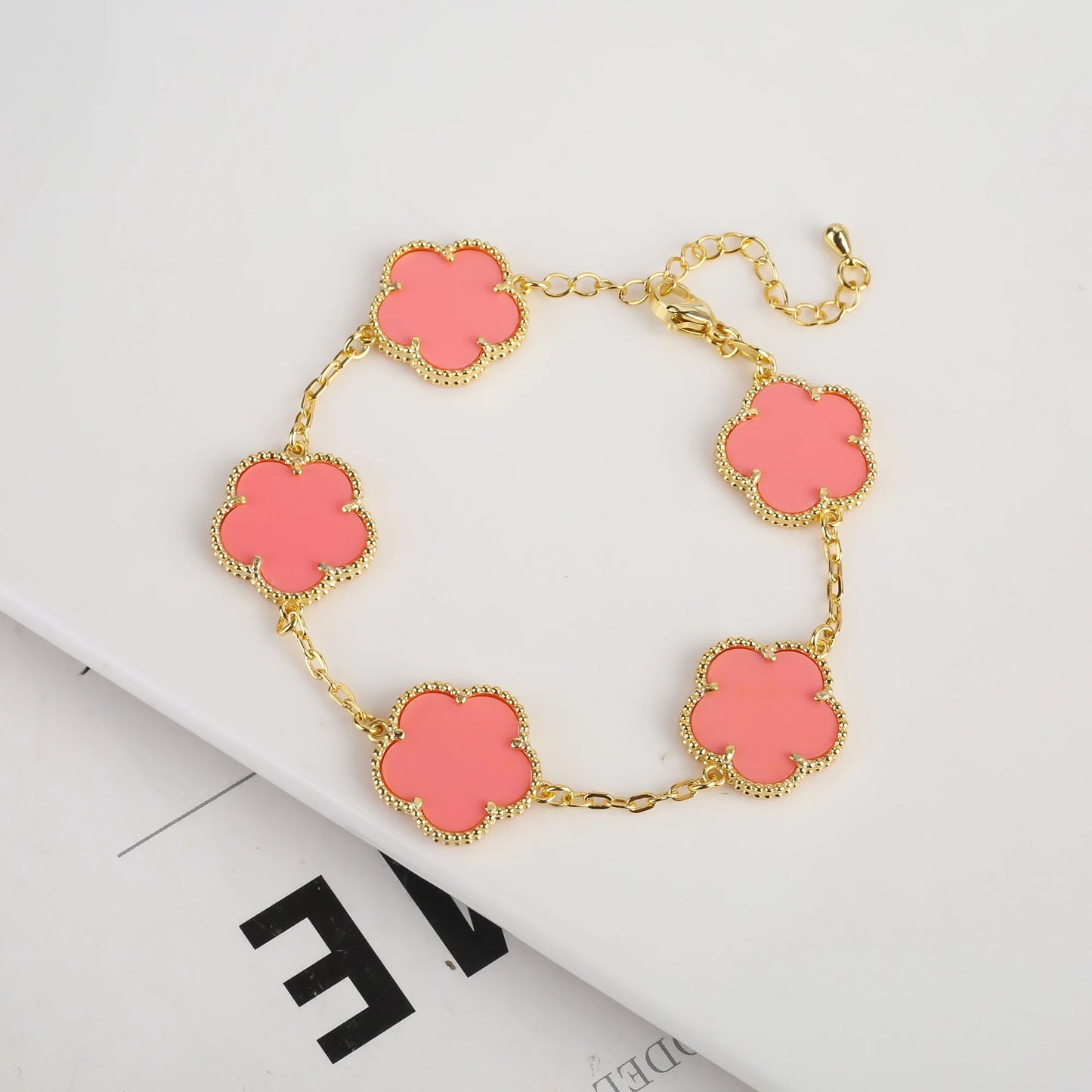 Antique Clover Charm Gold Bracelet