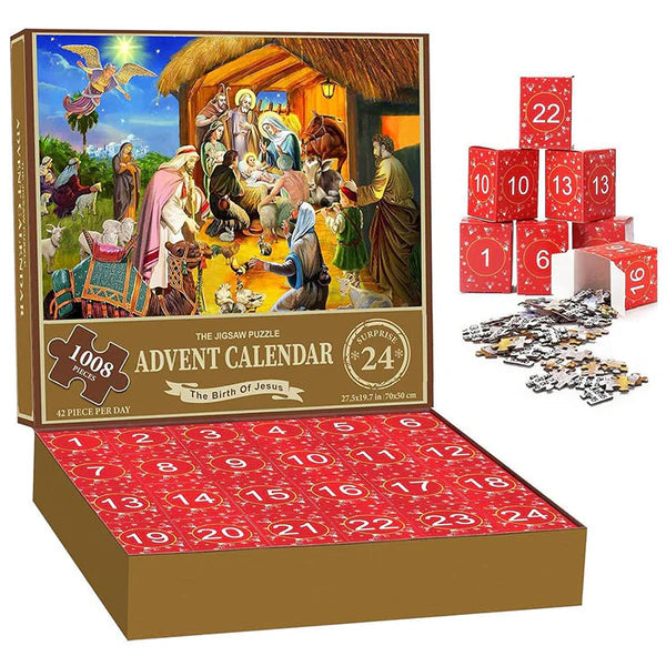 24-Piece Christmas Advent Calendar Jigsaw Puzzle in a Blind Box