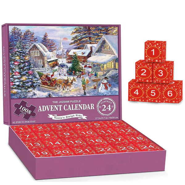 24-Piece Christmas Advent Calendar Jigsaw Puzzle in a Blind Box