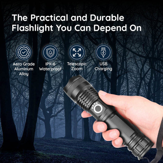 High-Powered USB Rechargeable Flashlight