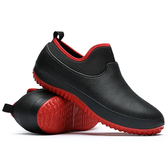 Water-resistant slip-on work shoes