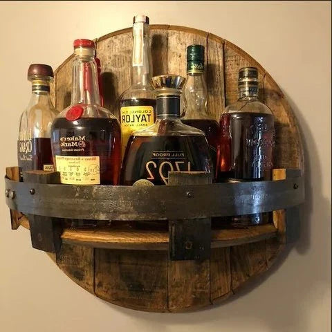 Rustic Bourbon Barrel Whiskey Shelf