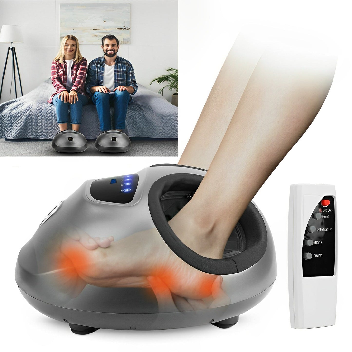 Electric Foot Massager with Shiatsu and Heat