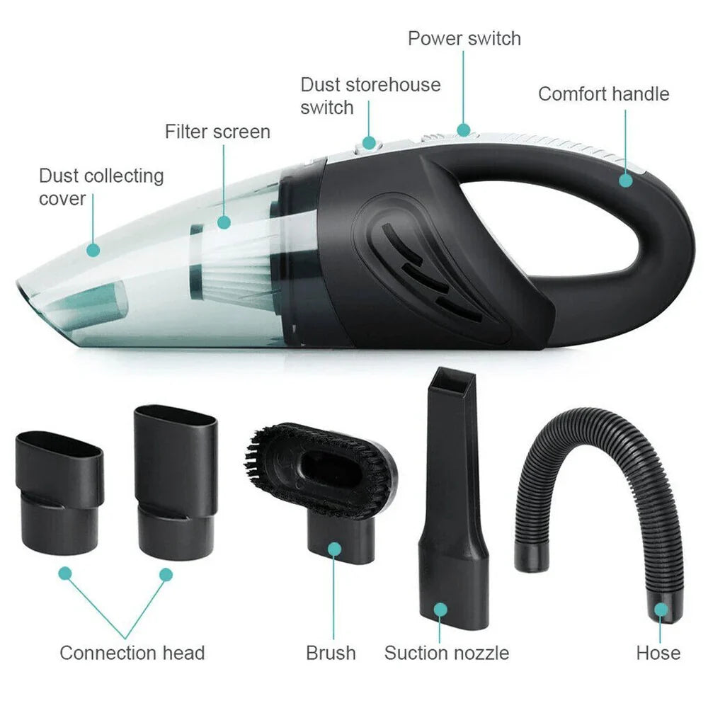 Portable USB Rechargeable Vacuum: Car, Home, Pet Hair, Wet/Dry