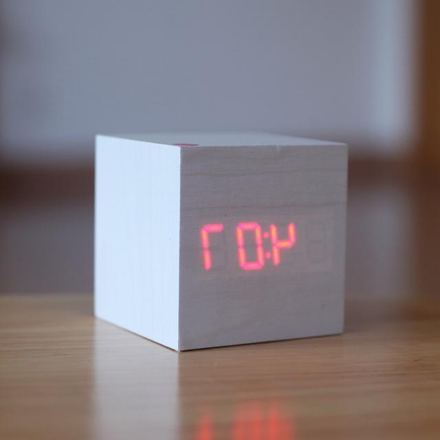 Contemporary Wooden Clock with Digital Display