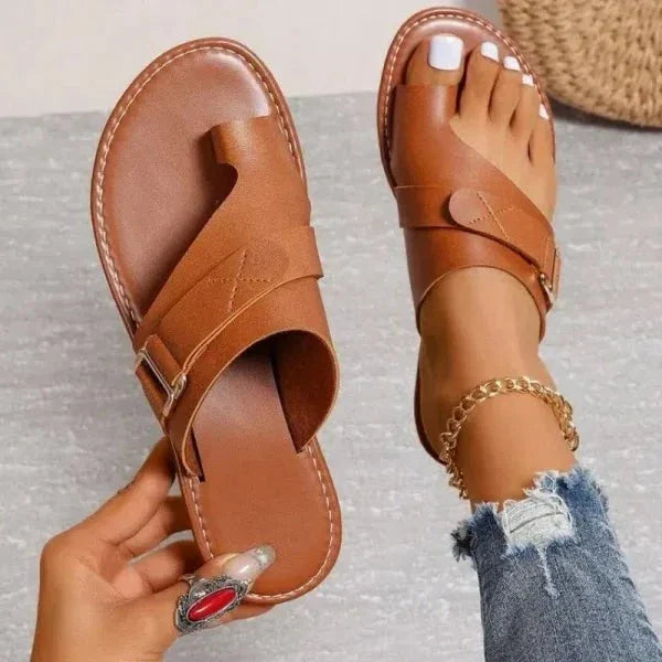 Leather Sandals with Orthopedic Bunion Relief for Women