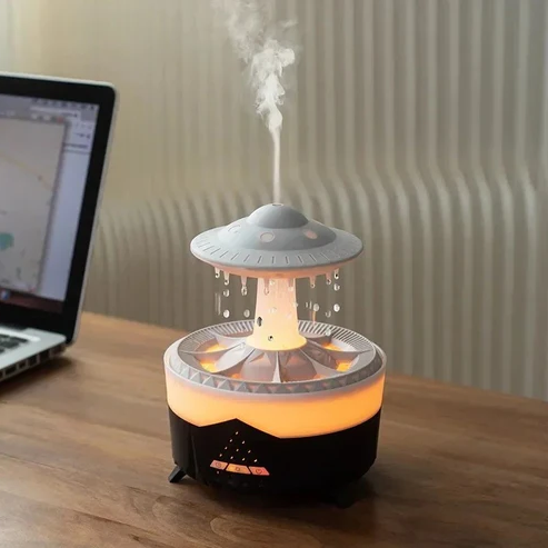 Aromatherapy Humidifier with Colorful Rain Cloud Lamp and Essential Oil Diffuser