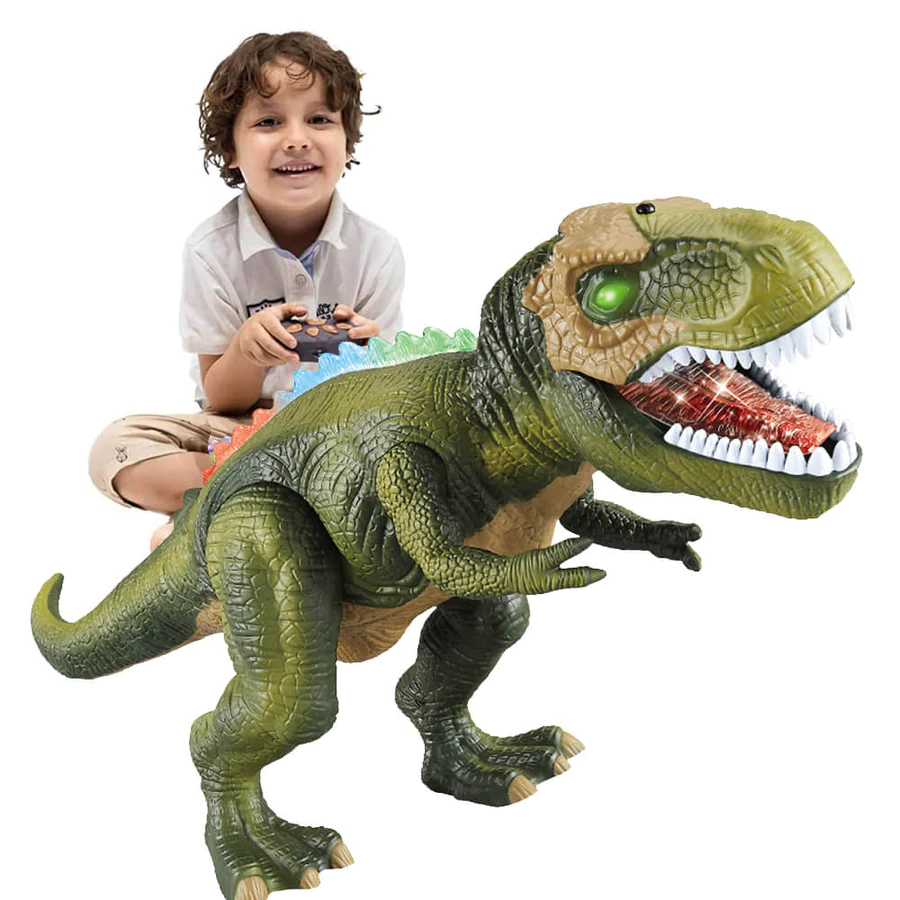 Realistic Roaring, Walking T-Rex Dinosaur Toy with Remote Control and LED Lights