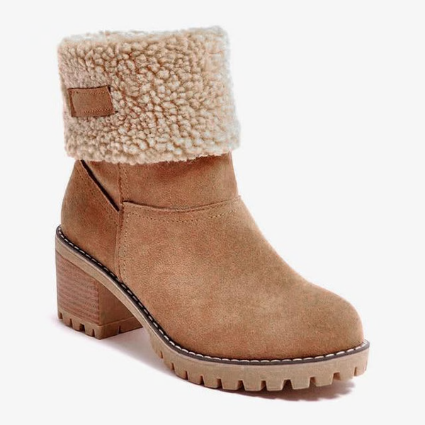 Stylish & Warm Women's Snow Boots with Block Heels - Ideal Winter Gift