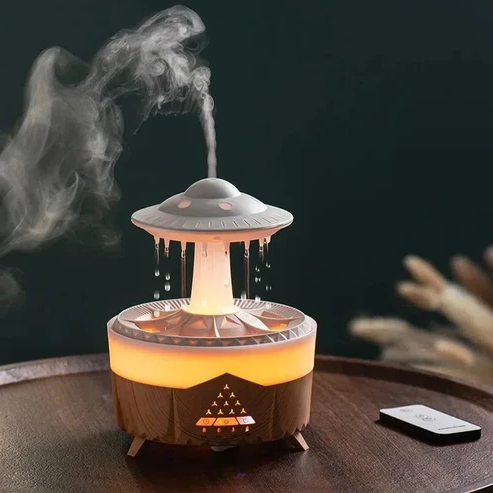 Aromatherapy Humidifier with Colorful Rain Cloud Lamp and Essential Oil Diffuser