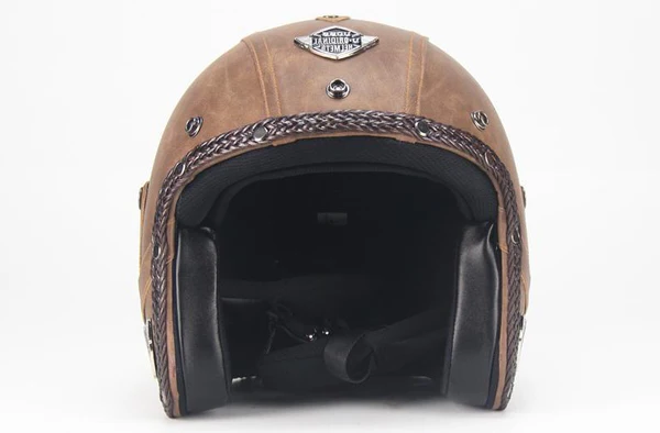 Classic Open-Face Motorcycle Helmet and Goggles