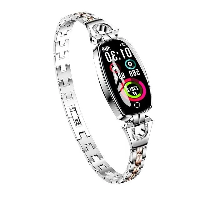 Waterproof Smart Fitness Tracker with Heart Rate and Blood Pressure Monitoring for Women