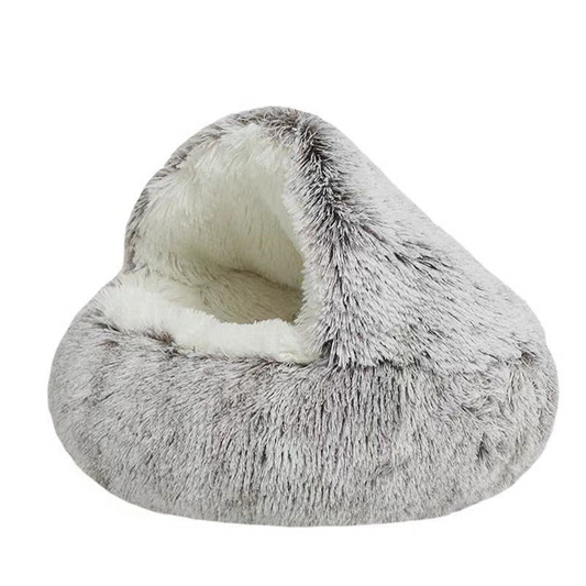 Plush Snuggle Cave Pet Bed for Dogs & Cats in Various Sizes and Colors