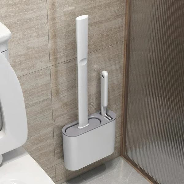 Modern Space-Saving Toilet Brush and Plunger Holder