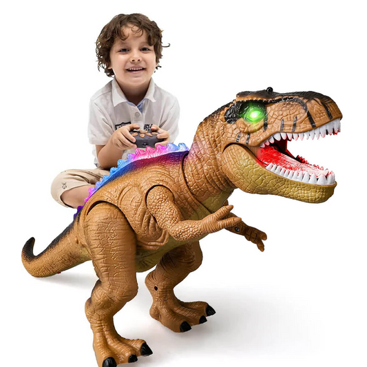 Realistic Roaring, Walking T-Rex Dinosaur Toy with Remote Control and LED Lights