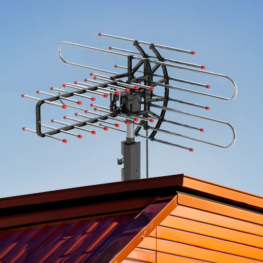 High-powered outdoor antenna for TV and FM radio reception (500+ mile range)