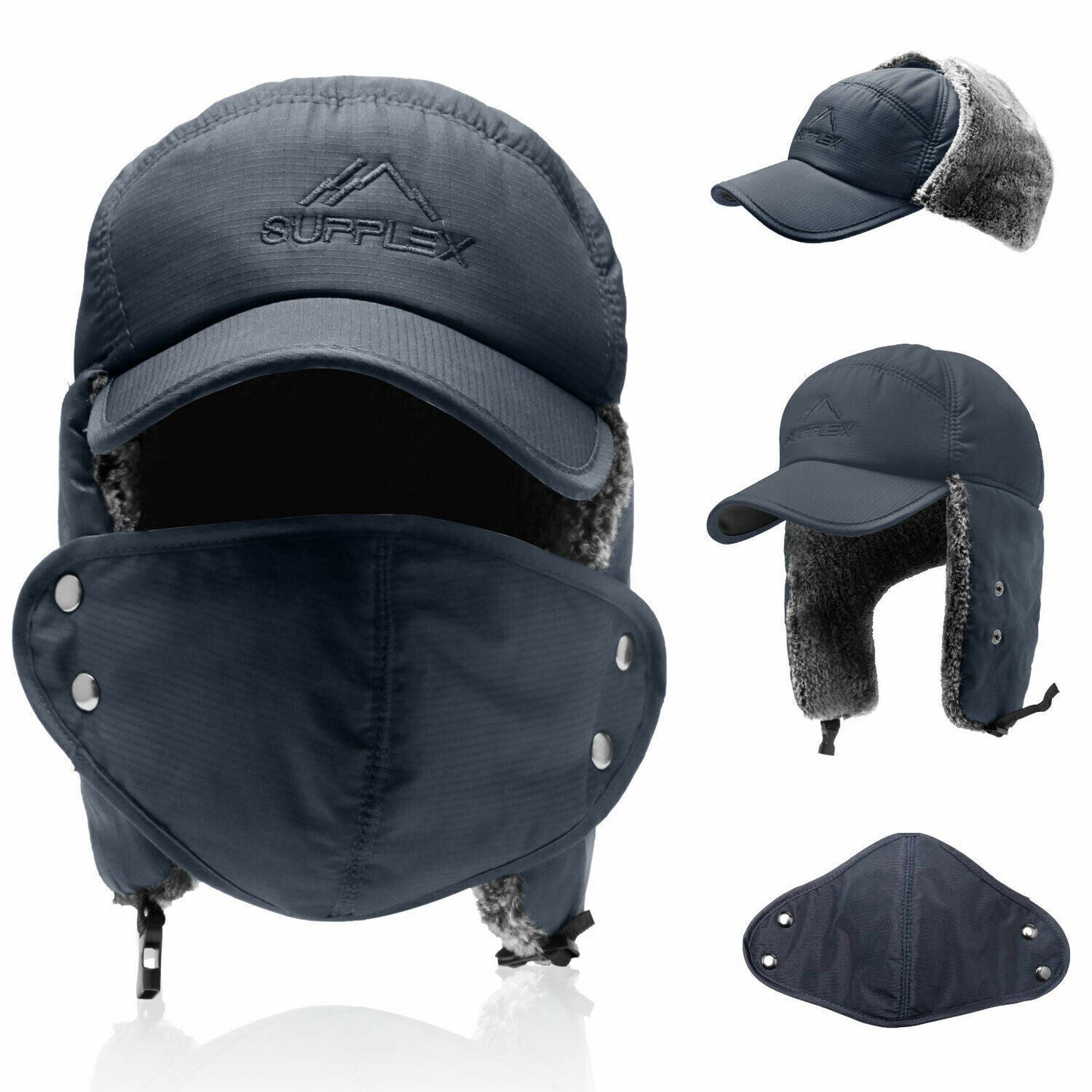 High-Quality Men's Winter Hat with Ear Flaps and Brim